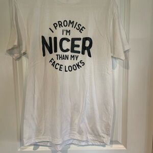 Next Level Apparel White Tee with Black Text
